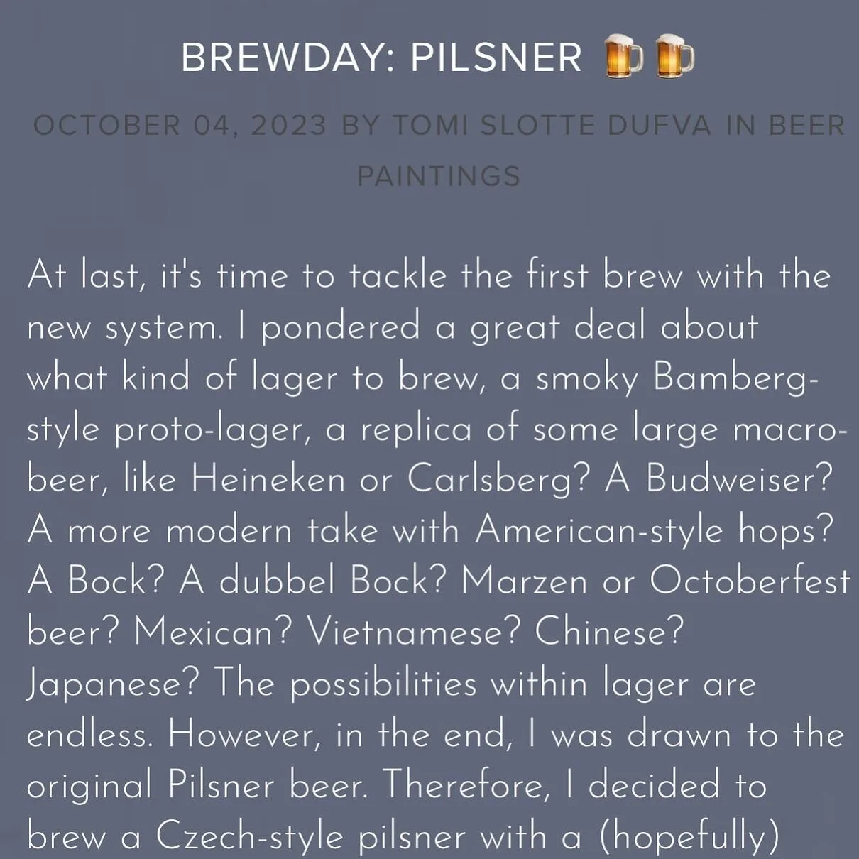 New post on the blog! First brew day with the new kit🍻